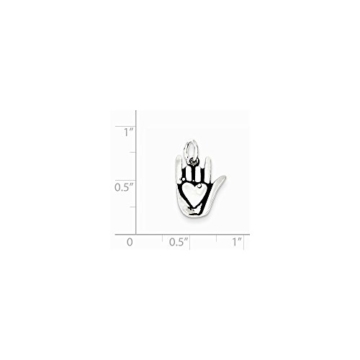 Sterling Silber Antik, Gebärdensprache JewelryWeb Charm - 2